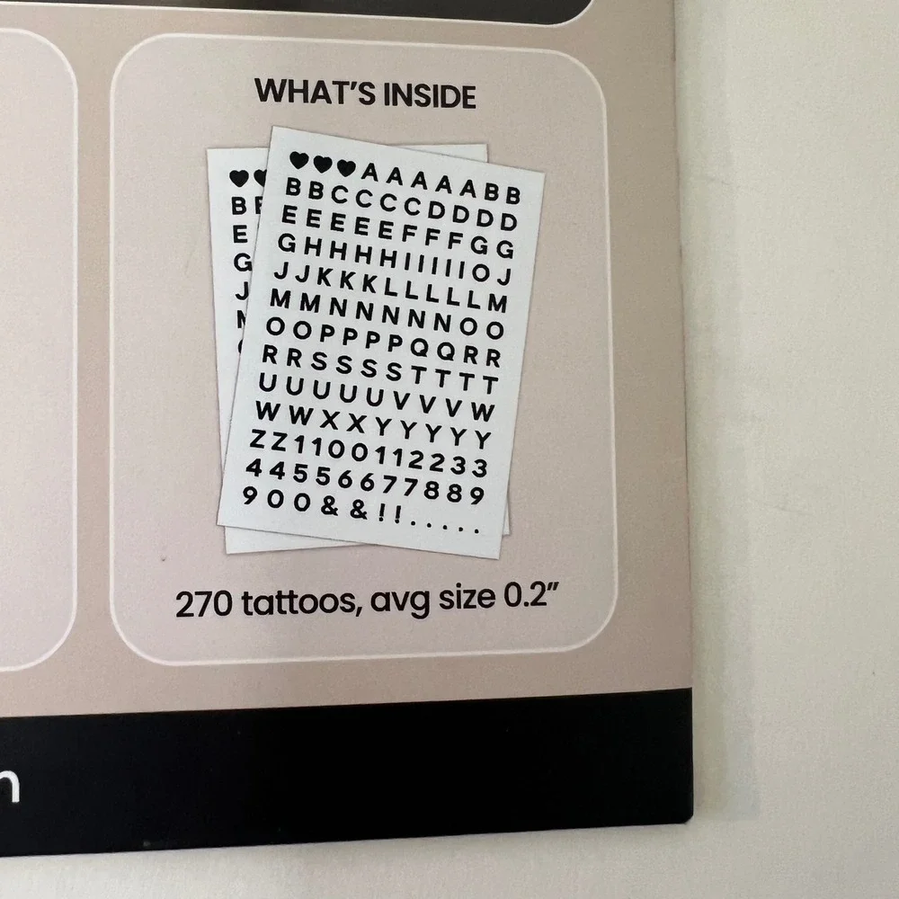 Suteka Home Decor Tattoos 270 per pack Black Small‎ Letters 0.2